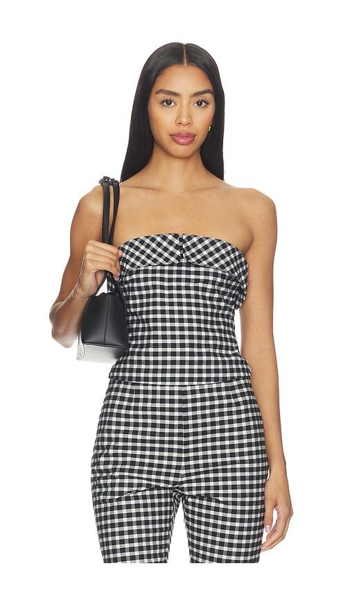 posse chiara strapless top in black,white. - size m (also in xxs, xs, s)