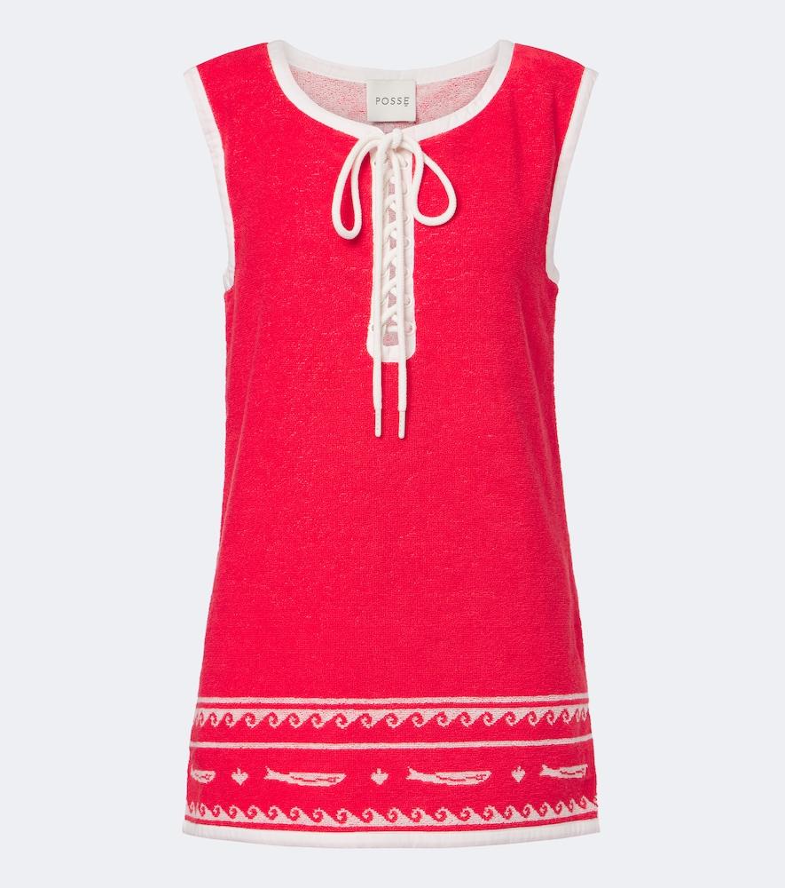 posse cody cotton terry minidress