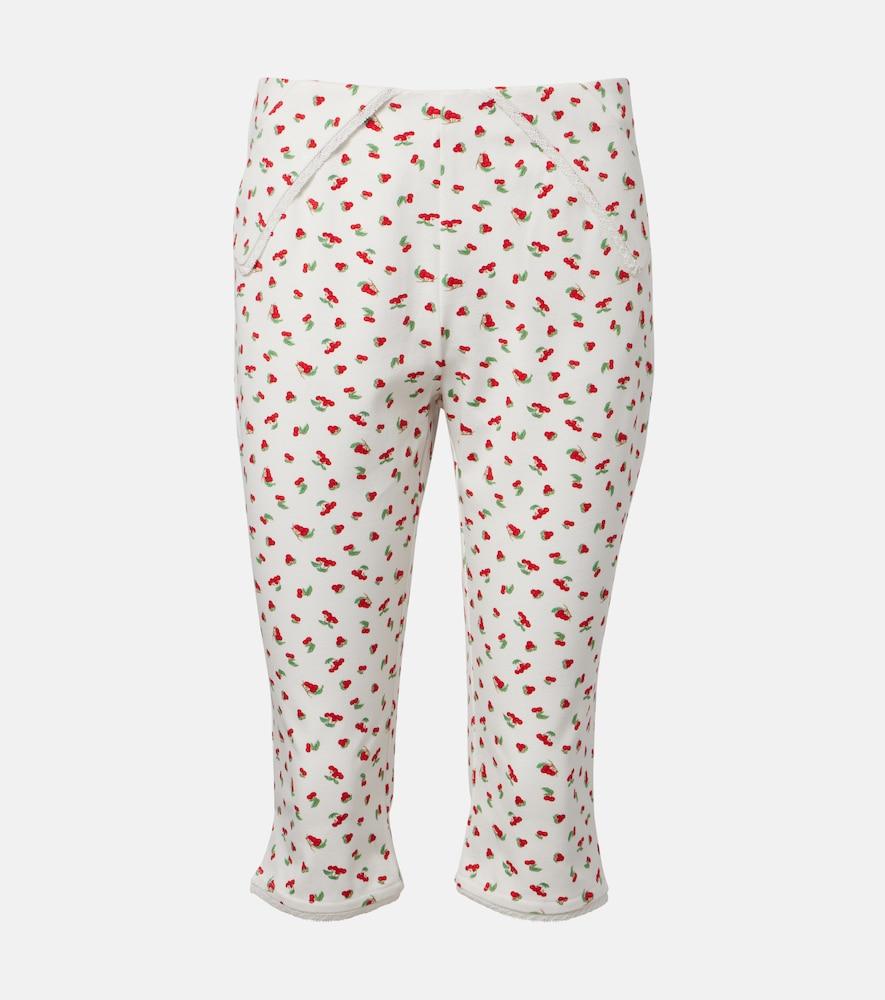 posse ebony printed cotton-blend capri pants
