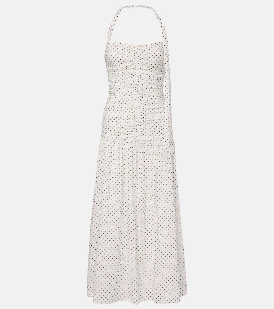 posse edie polka-dot halterneck midi dress
