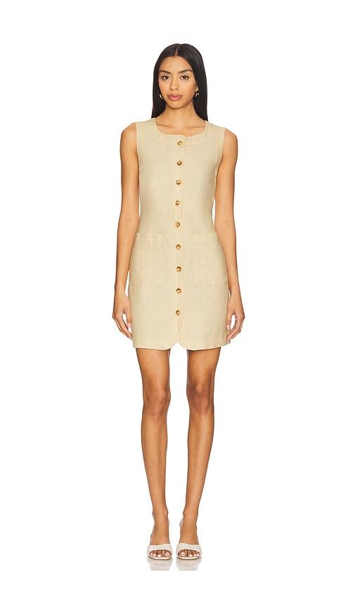 posse emma button down mini dress in tan. - size m (also in xl)