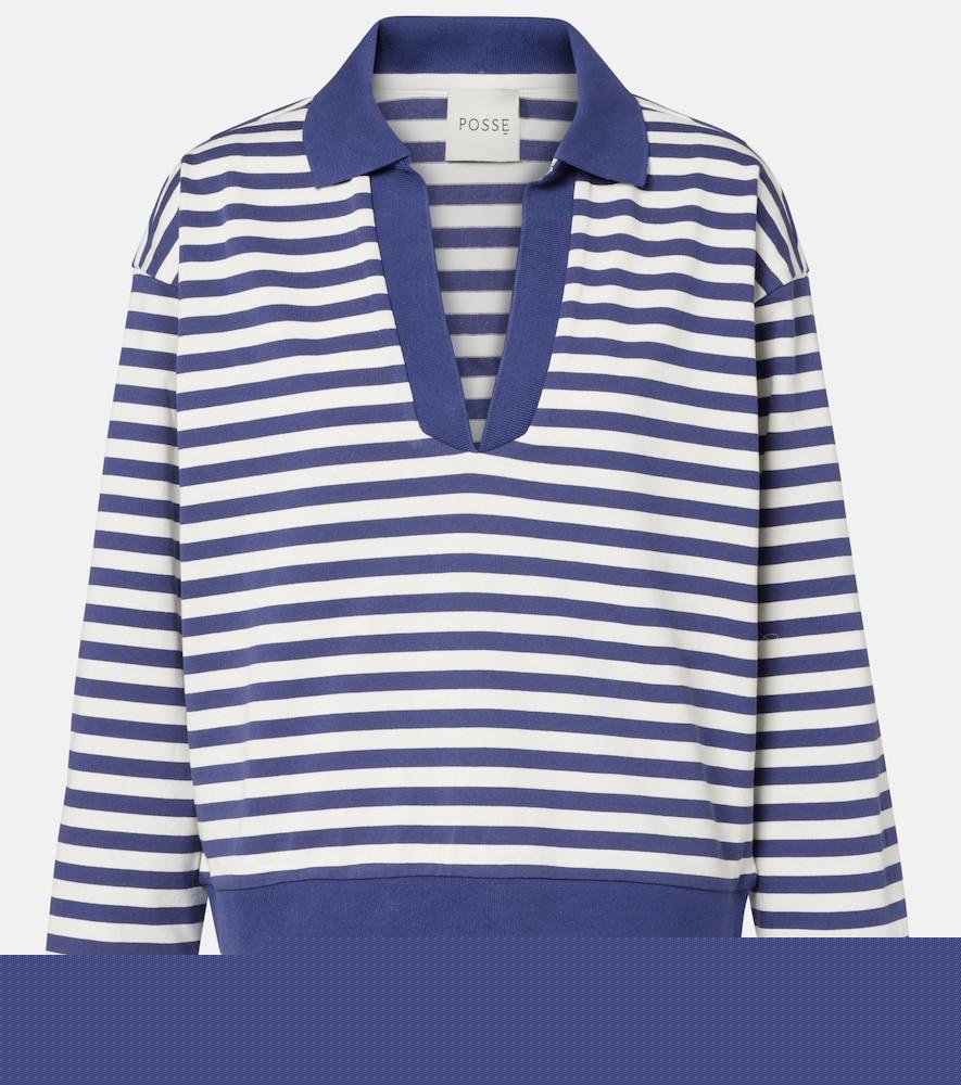 posse haisley striped cotton polo shirt