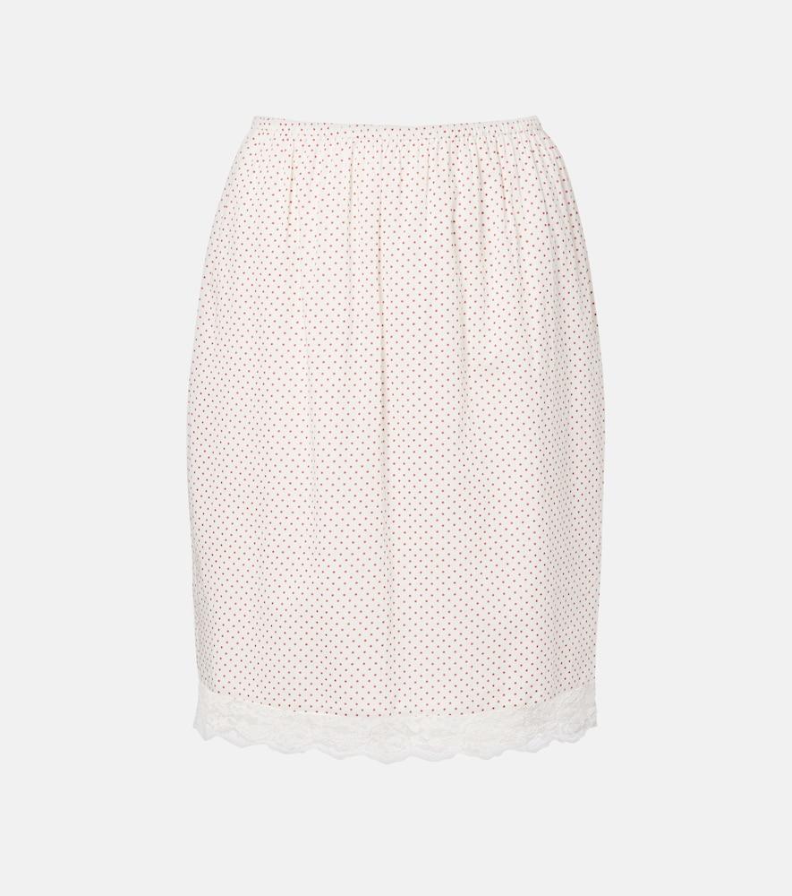 posse marlowe lace-trimmed polka-dot cotton miniskirt