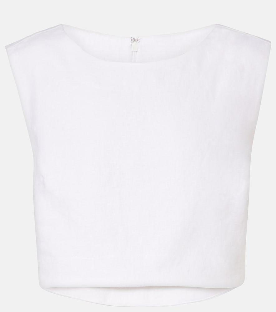posse martina cropped linen top