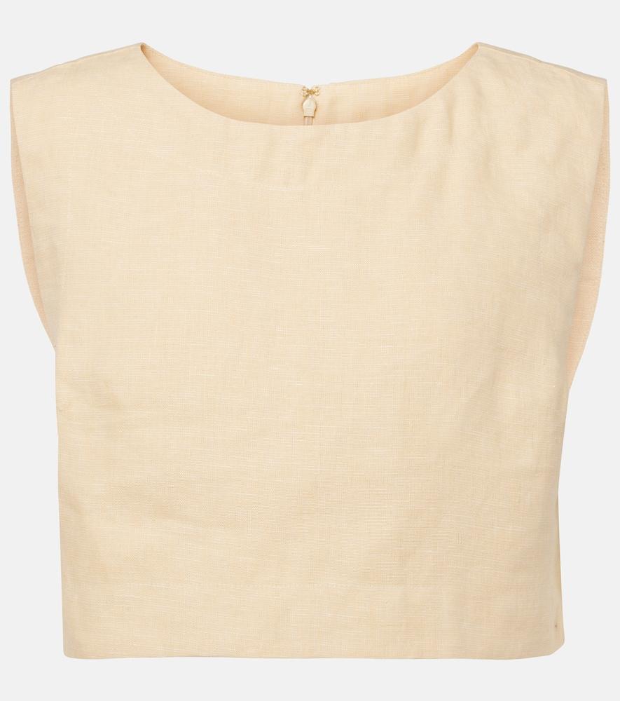posse martina linen crop top