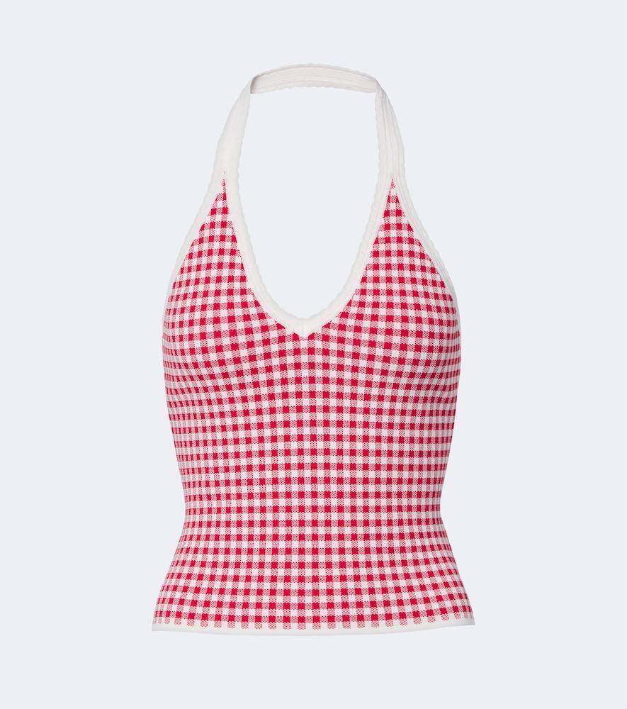 posse micah gingham halterneck top