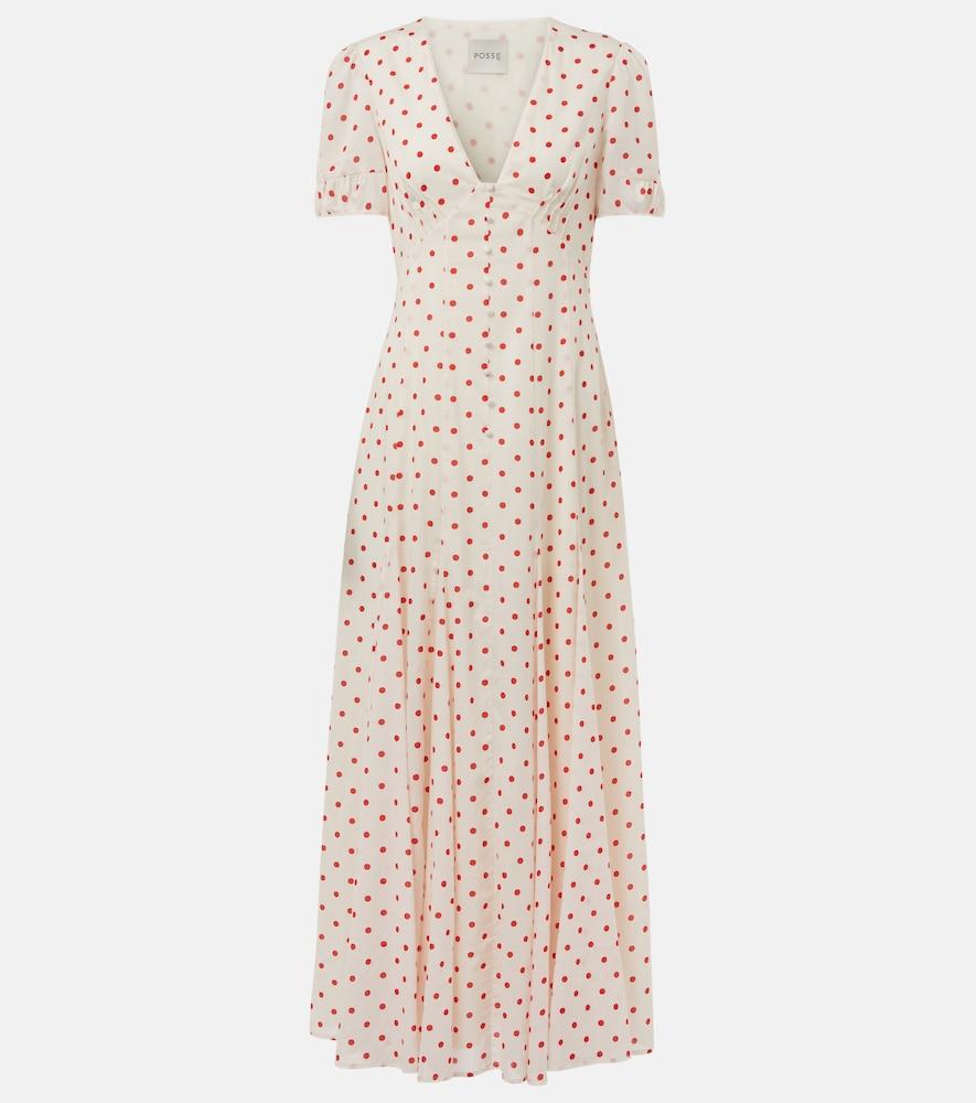 posse paloma polka-dot maxi dress