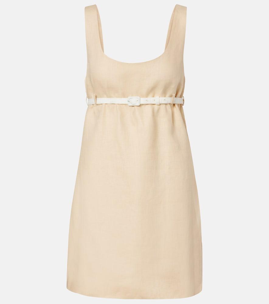 posse pamela belted linen minidress