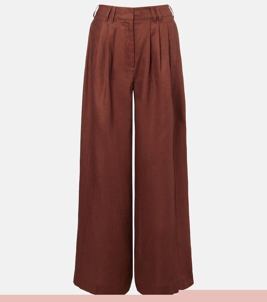 posse parker high-rise linen wide-leg pants