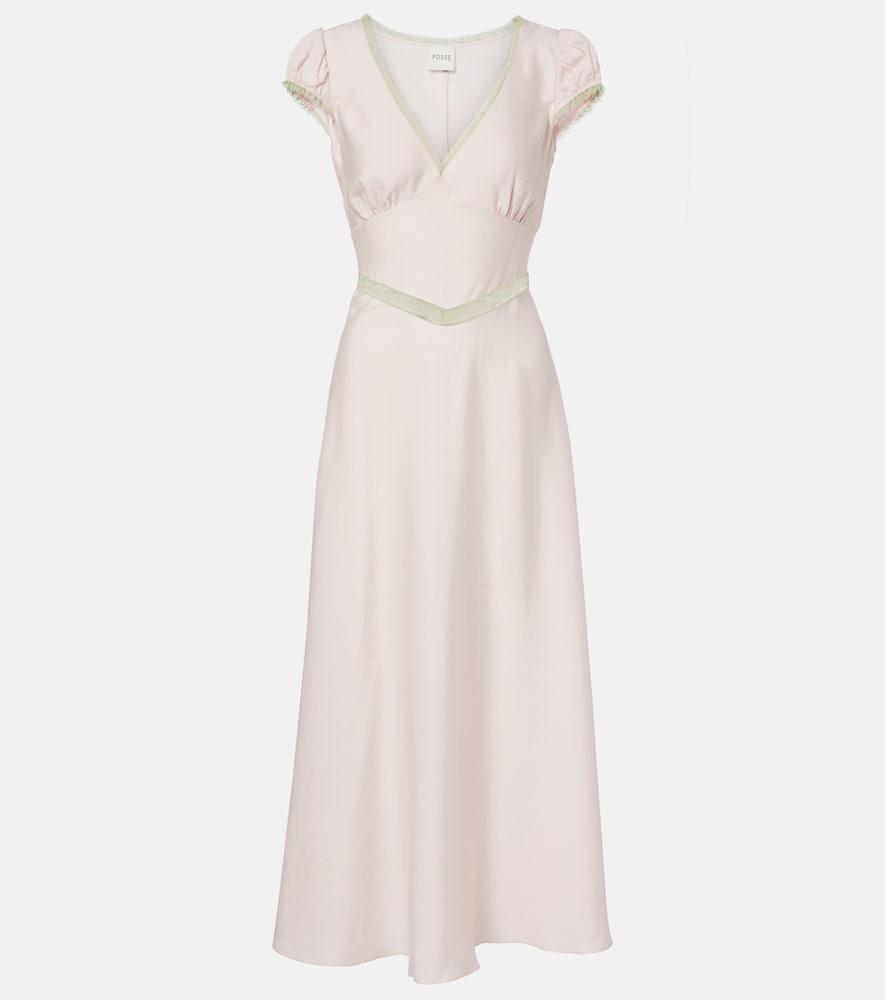 posse perla lace-trimmed midi dress