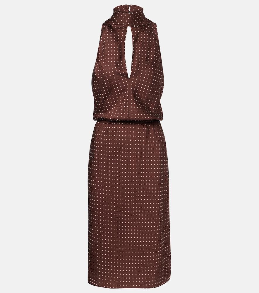 posse phoebe polka-dot halterneck midi dress