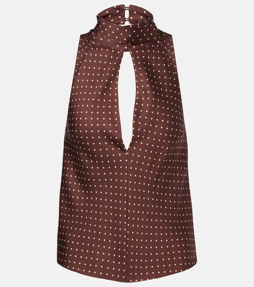 posse phoebe polka-dot halterneck top
