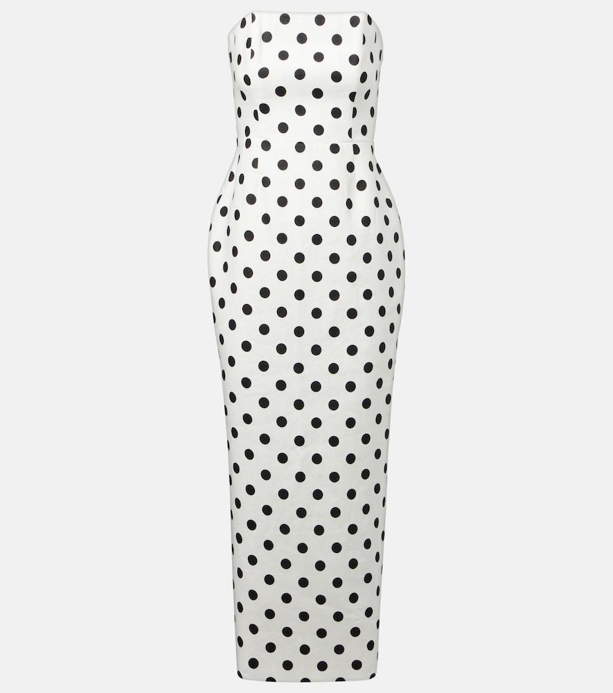 posse romeo polka-dot linen maxi dress