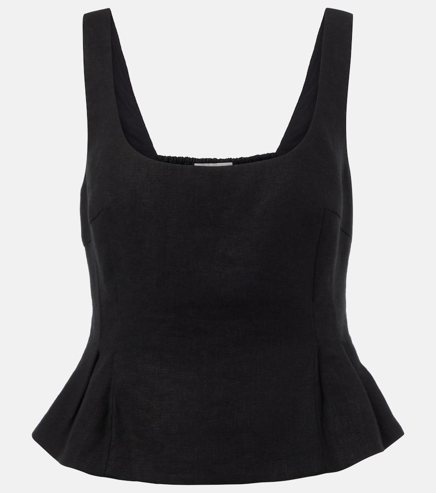 posse rosalie peplum linen top