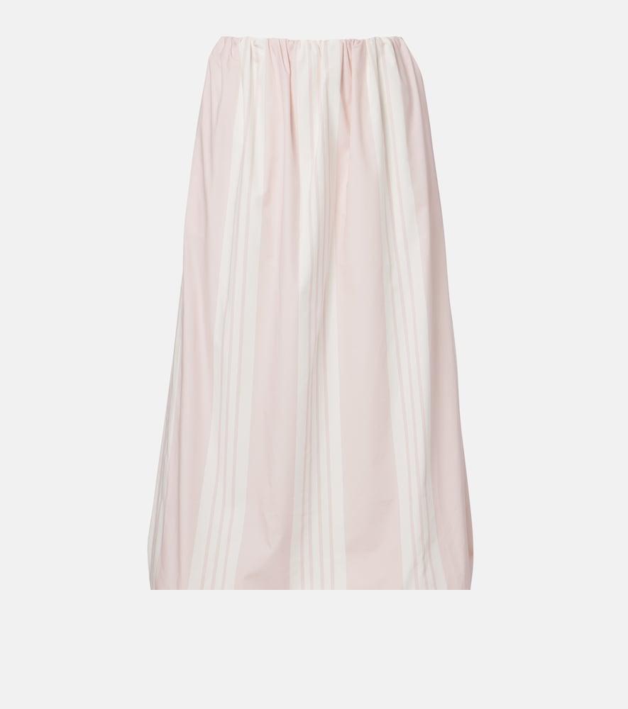 posse rosie striped cotton midi skirt
