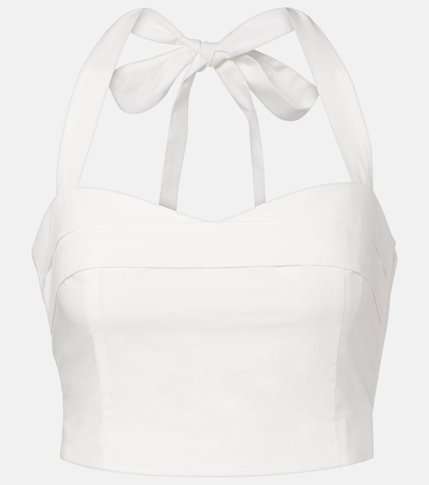 posse rue halterneck cotton crop top
