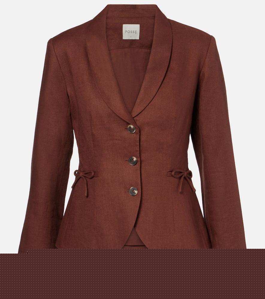 posse sabine linen blazer