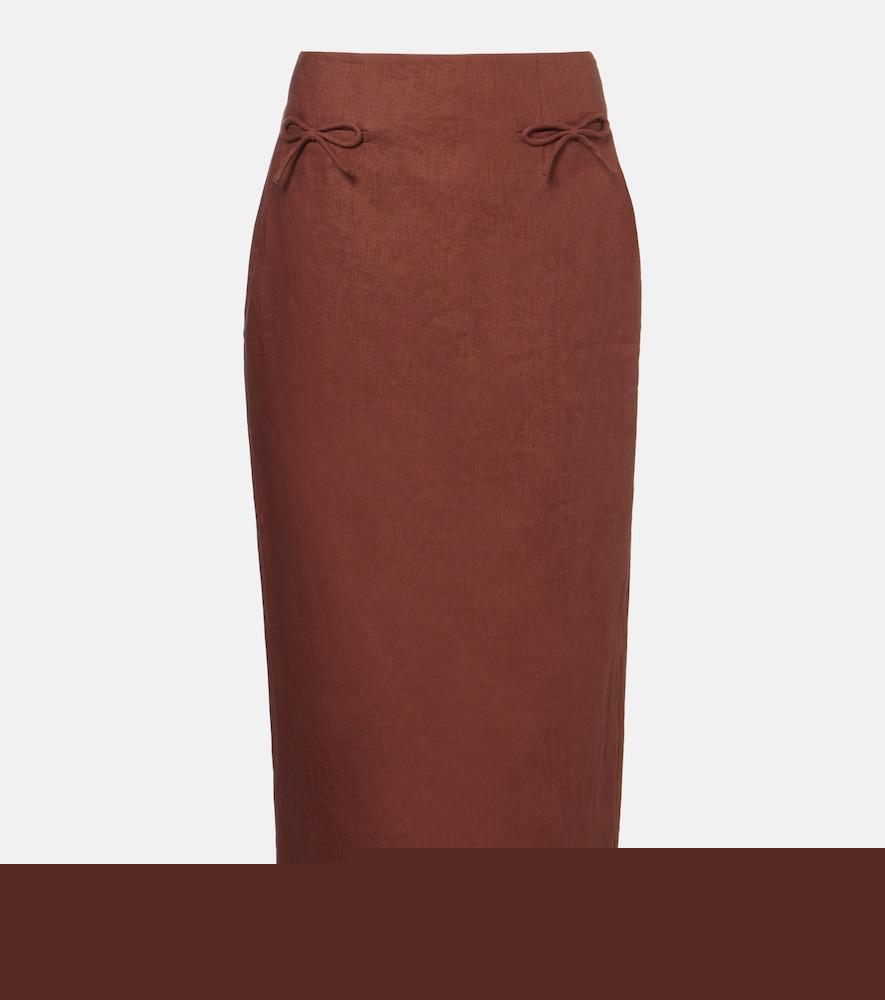 posse sabine linen pencil skirt