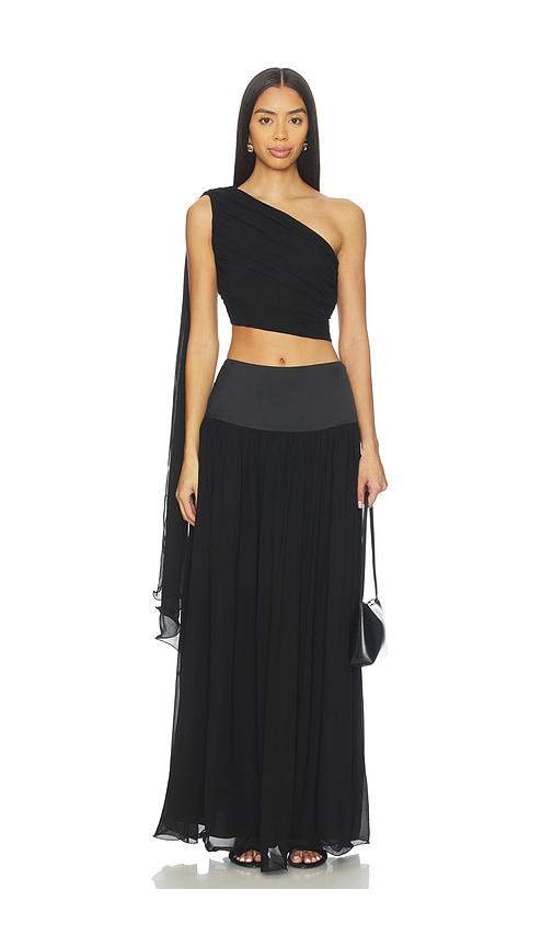 posse solene one shoulder top in black. - size m (also in s)