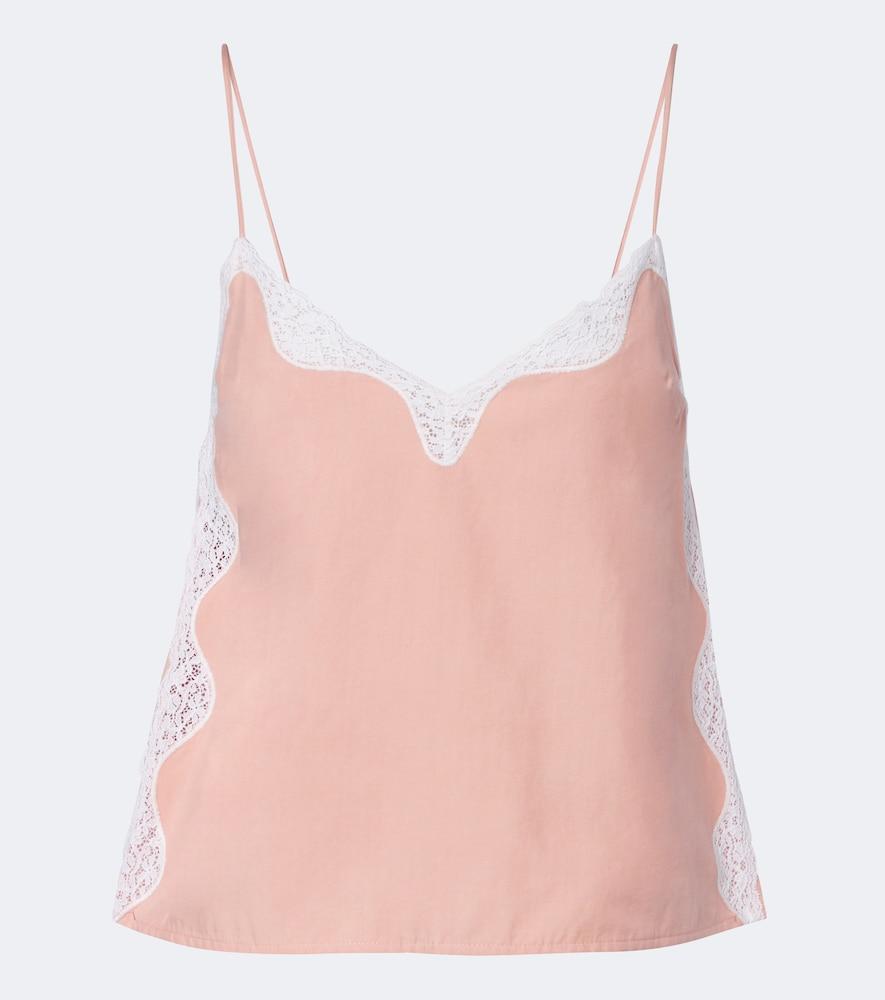 posse tabitha lace-trimmed top