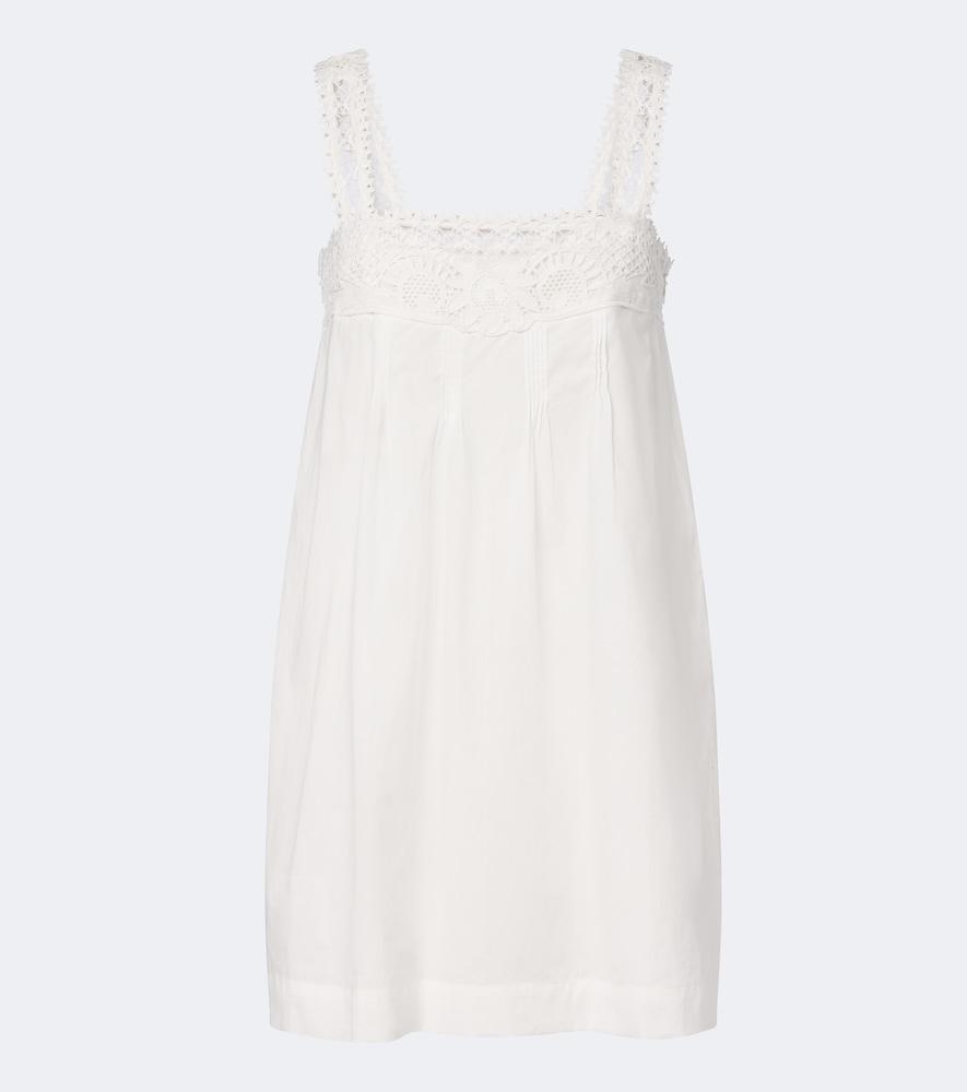 posse veda crochet-trimmed cotton minidress