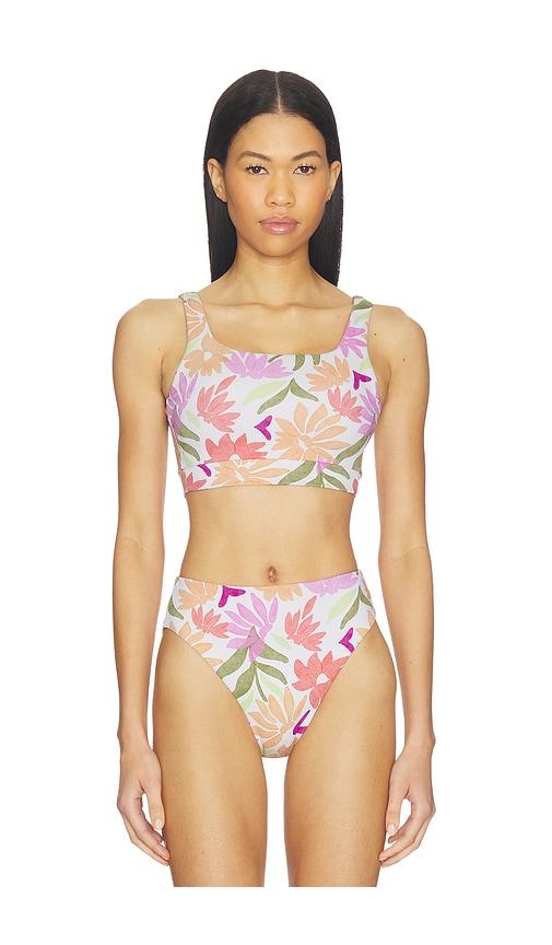 post swim x revolve livie bikini top in blush,white. - size l (also in xs, s, m, xl)