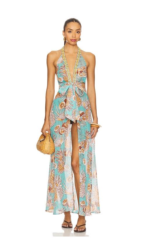 poupette st barth caliz long dress in mint. - size s (also in xs)