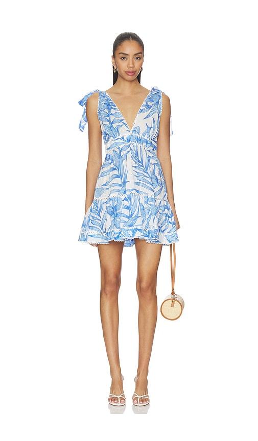 poupette st barth cara mini dress in blue,white. - size s (also in xs)