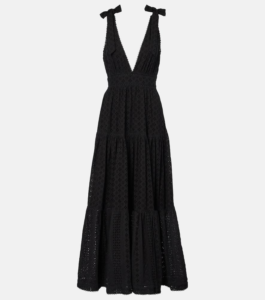 poupette st barth cara tiered cotton maxi dress