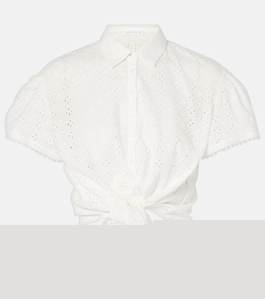 poupette st barth cycas broderie anglaise cropped shirt