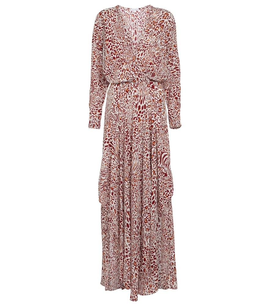 poupette st barth ilona printed v-neck dress