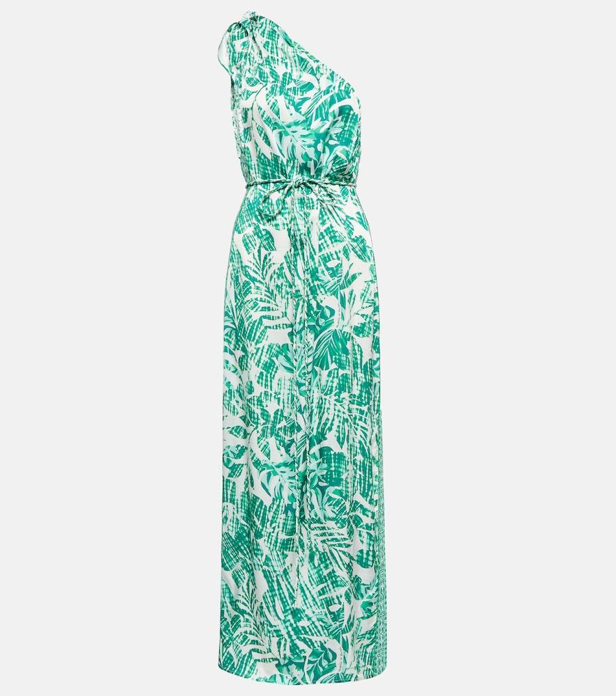 poupette st barth isabelle printed one-shoulder kaftan