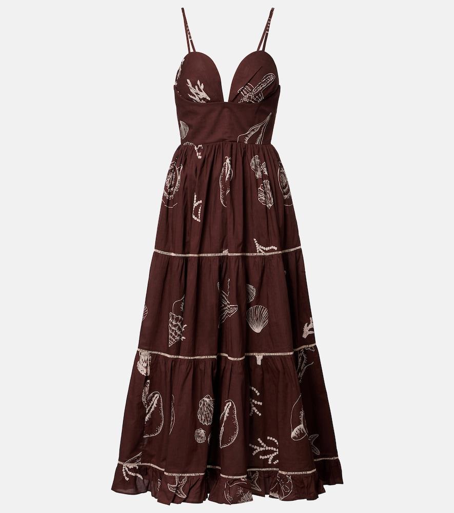 poupette st barth milena printed cotton maxi dress