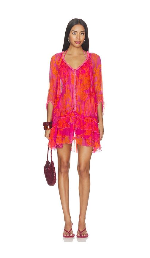 poupette st barth nava poncho in orange.