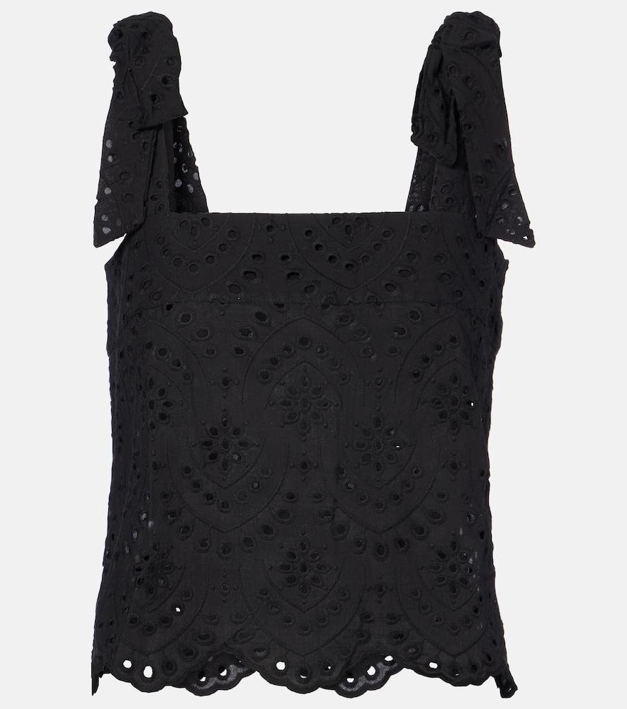 poupette st barth noa broderie anglaise cotton top