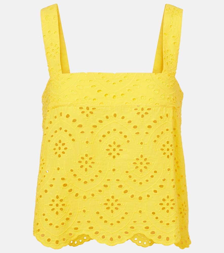 poupette st barth noa broderie anglaise cotton top