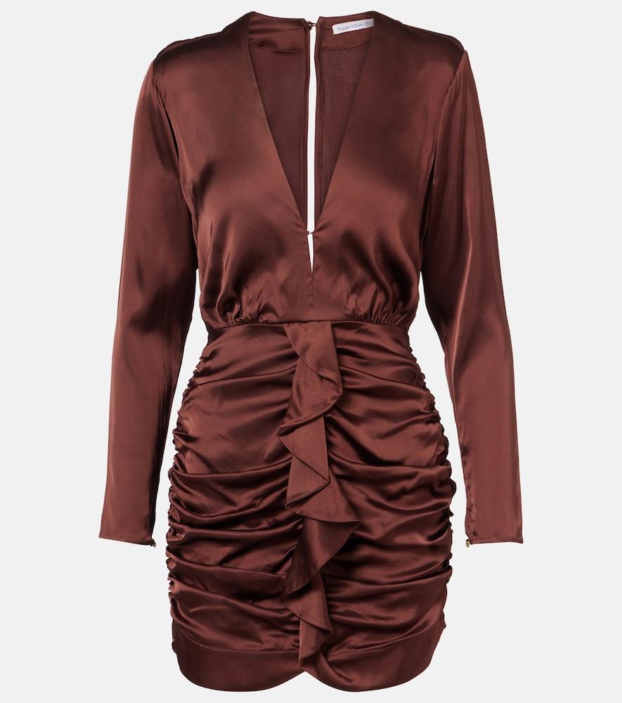 poupette st barth ruffled satin minidress