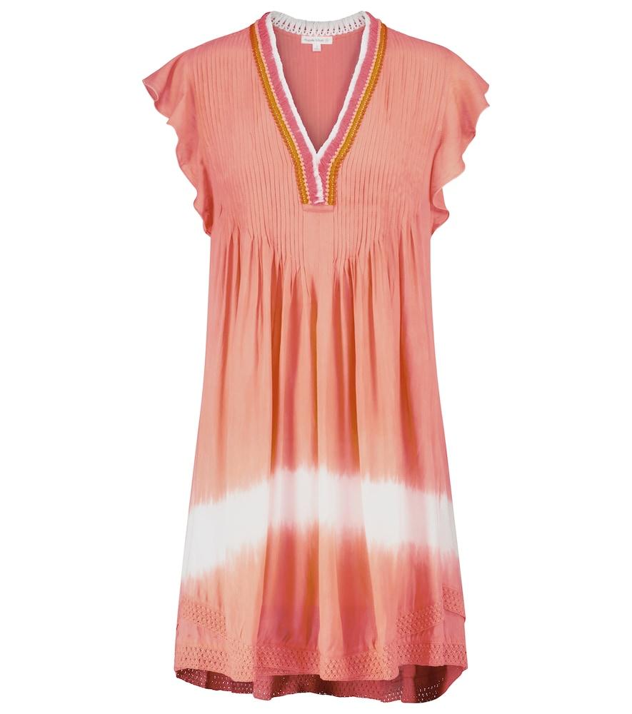 poupette st barth sasha fringed and tie-dye minidress