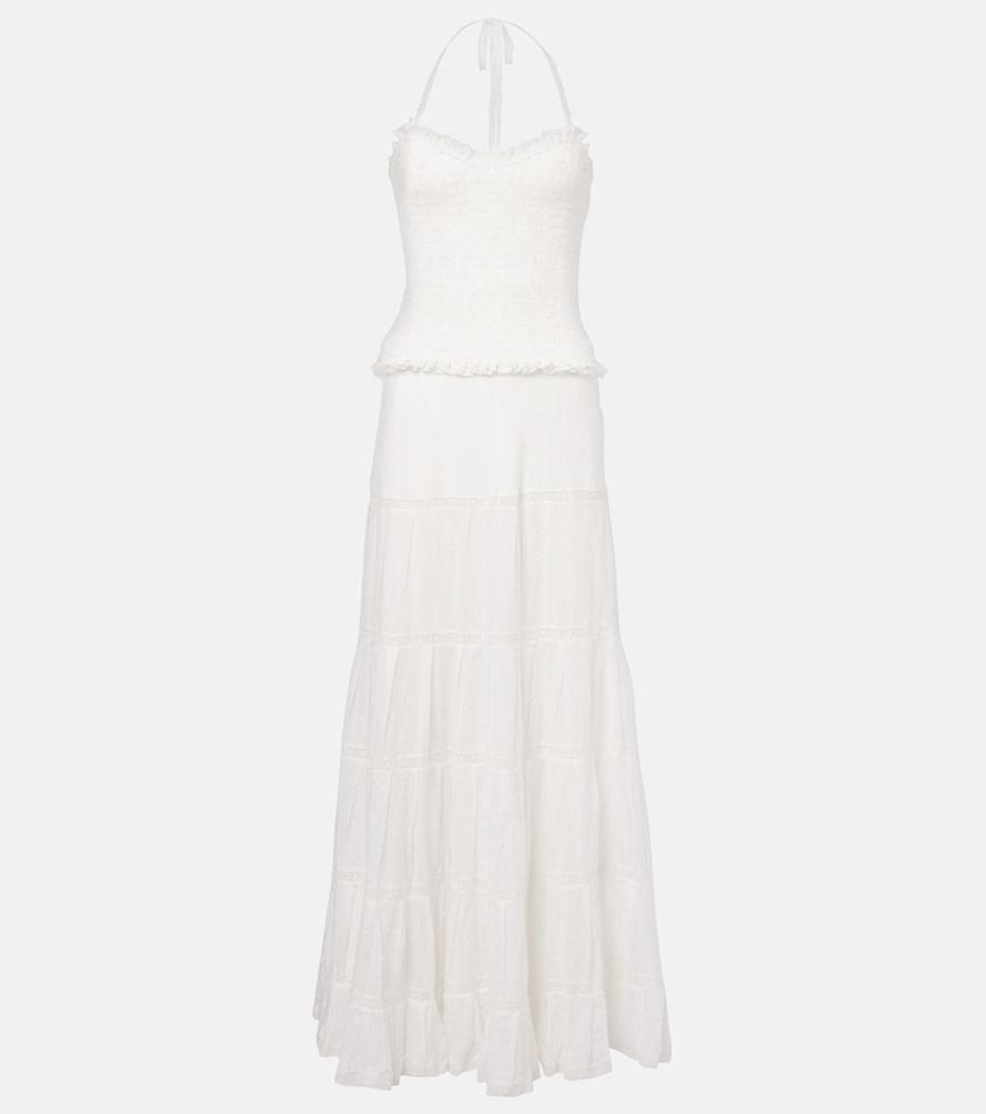 poupette st barth striped cotton maxi dress