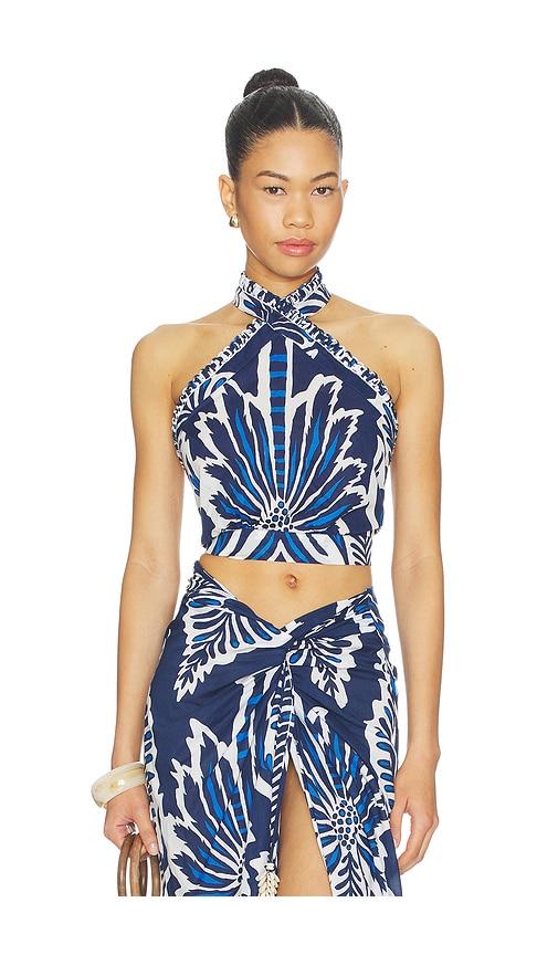 poupette st barth suma top in navy,white. - size l (also in m, s, xs)