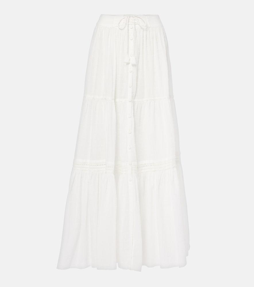 poupette st barth tiered cotton maxi skirt