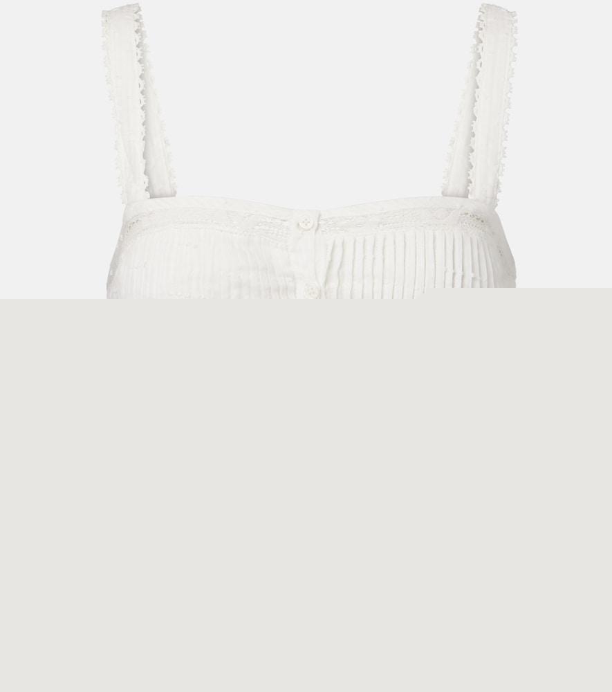 poupette st barth top berry cropped cotton blouse