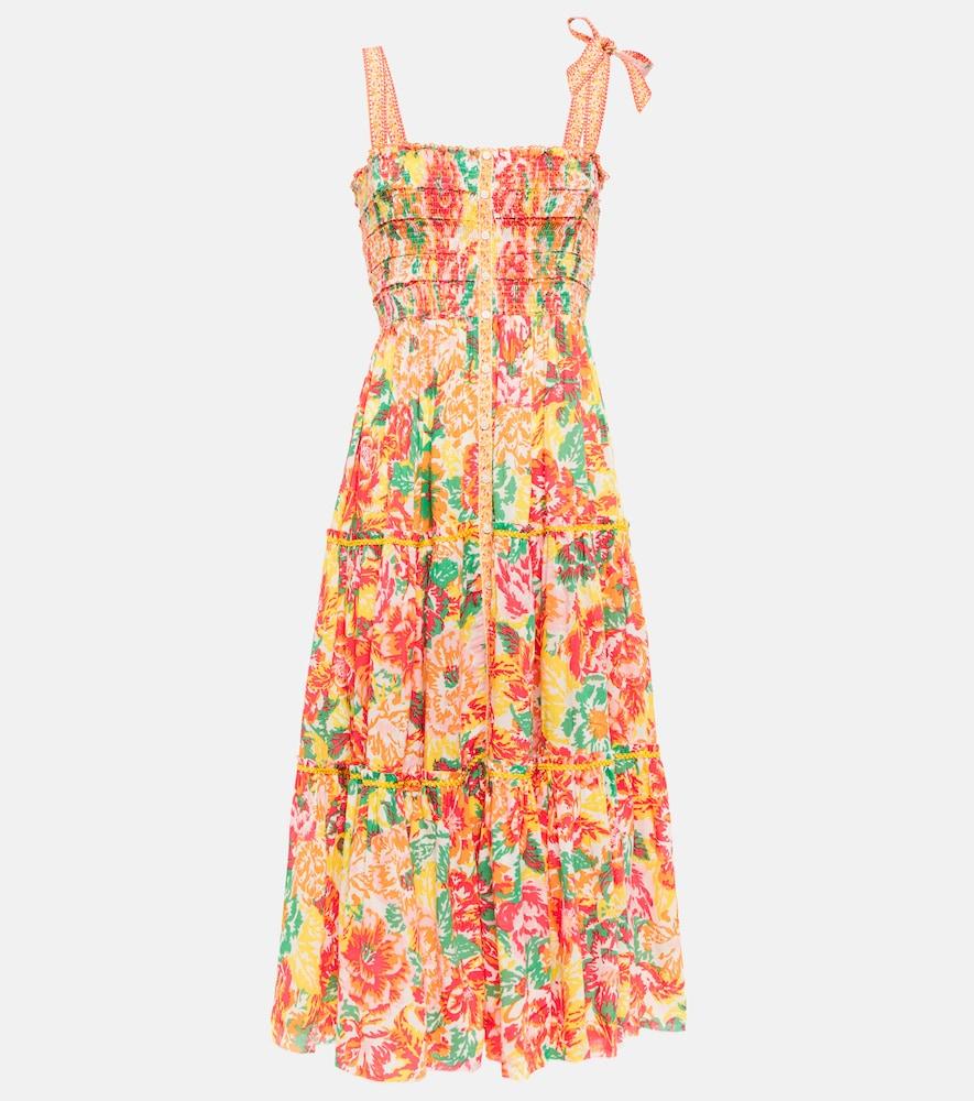 poupette st barth triny printed midi dress