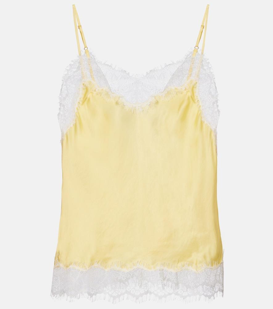 poupette st barth zely lace-trimmed satin camisole