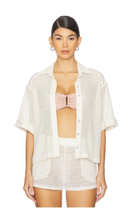 pq blake button up top in beige. - size m/l (also in xs/s)