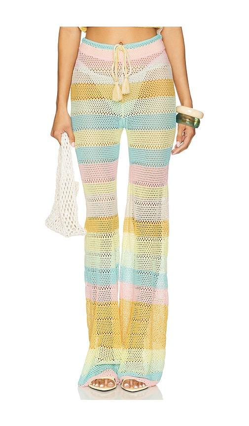 pq bree boho pant in blue,yellow. - size m-l (also in xs-s)