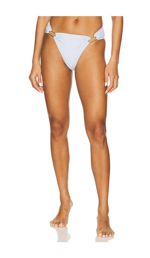 pq detail fanned bikini bottom in baby blue. - size l (also in s, m)