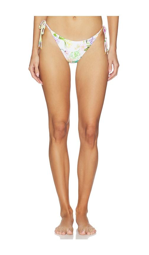 pq embroidered tie side bikini bottom in white. - size l (also in m)