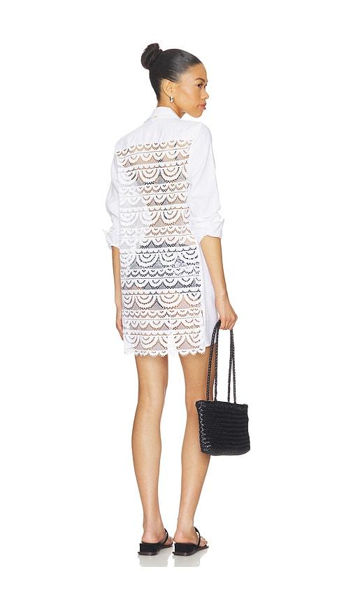 pq lace millie tie tunic dress in white. - size m/l (also in xs/s)