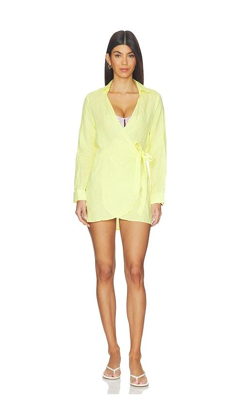 pq lily cover-up dress in yellow. - size m/l (also in xs/s)
